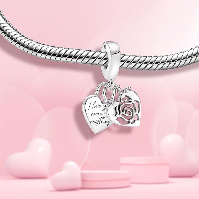 Family Mom Heart Charms 925 Sterling Silver Bead for Bracelets and Necklaces For Women Jewelry Present