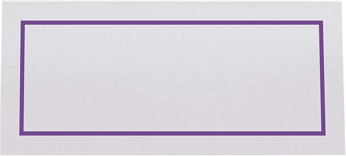 Single Line Border Place Cards, Purple (Choose Color), Set of 25, Pre-cut and Scored - Wedding, Party, Dinner, and Special Events - Made in the USA