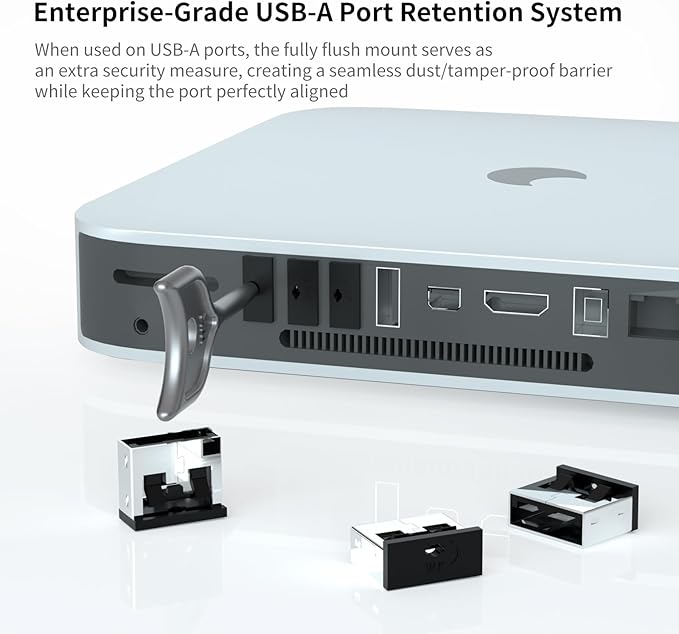 12PCS USB Metal Port Lock Blocker with 1 Key - Secure USB-A Port Protector for PC/Laptop, Anti-Theft Data Security Lock, Dust & Moisture Proof Cover, Removable Type-A Connector Black
