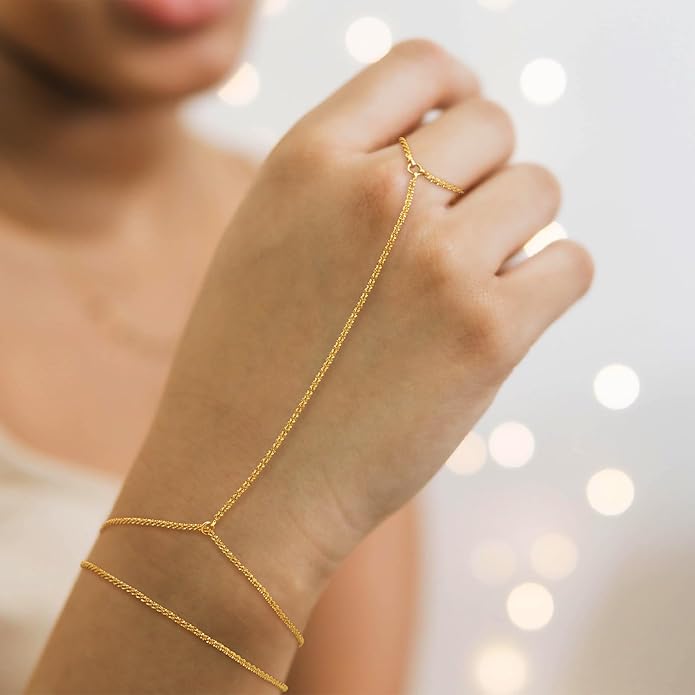 MBW Gold Bracelets for Women Trendy, Dainty 14K Gold Plated Bracelet Stack Beaded Chain Bracelet Set Thin Small Cute Paperclip Bracelets Fashion Waterproof Jewelry Gift Gold Accessories for Women