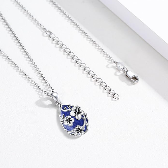 JUSTKIDSTOY Moonstone Necklace 925 Sterling Silver Teardrop Pendant Necklace Jewelry Gifts for Women Girls