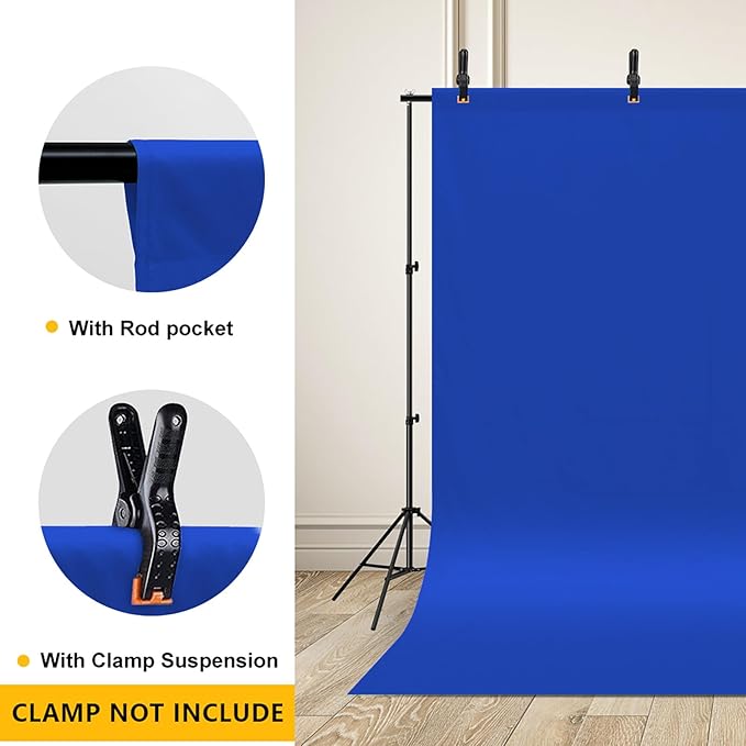 10x12ft Royal Blue Screen Backdrop for Photography, Large Seamless Polyester Fabric Royal Blue Photo Backdrop Curtain for Portrait Photoshoot Video Shooting