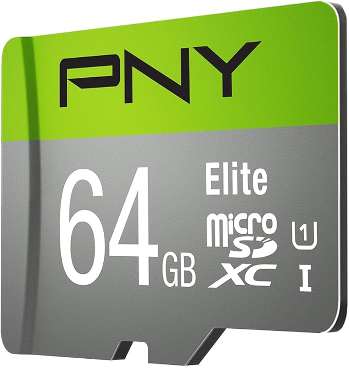 PNY 64GB Elite Class 10 U1 microSDXC Flash Memory Card - 100MB/s, Class 10, U1, Full HD, UHS-I, Micro SD (Pack of 1)