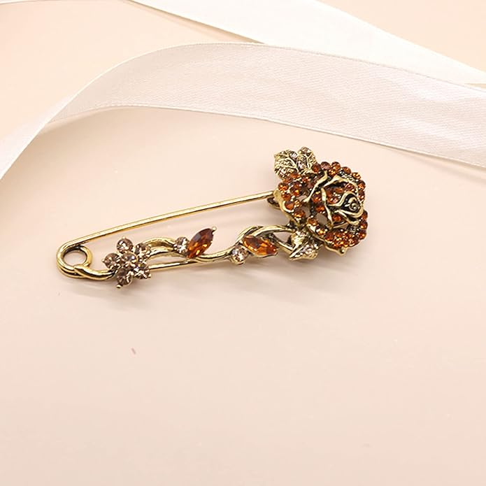 Crystal Pearl Flower Brooches Pins Fashion Beautiful Created Rhinestone Floral Brooch Good Idea for Party Dance Wedding Banquet for Elegant Women Girl
