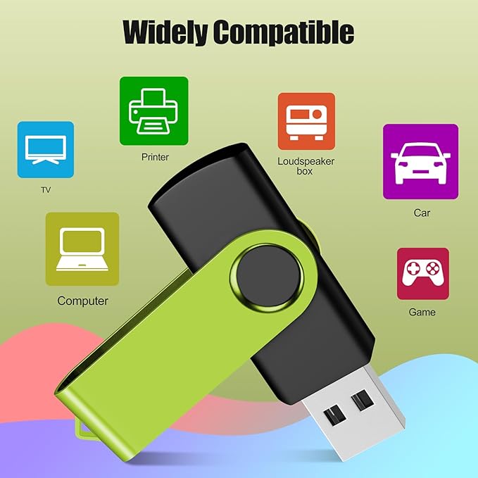 EASTBULLUSB Flash Drive Bulk 8GB 20 Pack with Lanyards USB 2.0 Thumb Drive Bulk Memory Stick Swivel Pen Drive for Storage and Backup 8GB 20 Pack, Green