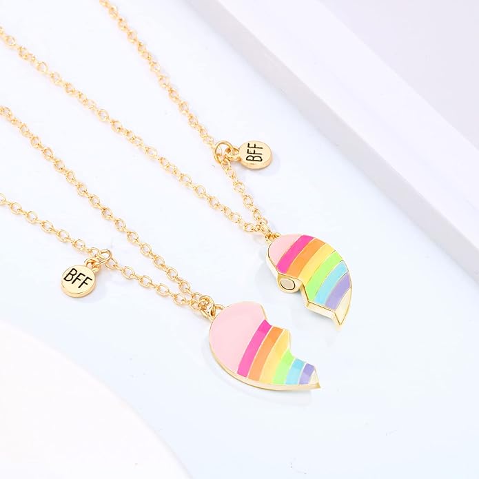 Couple Heart Or Cat BFF Best Friend for Girls Puzzle Friendship Pendant Necklaces,316L Stainless Steel