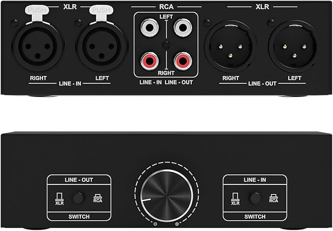 Y.D.F RCA and XLR Selector Switch Boxes, 2(1)-in-1(2)-Out RCA/XLR Speaker Switcher Selector, HiFi Balanced Stereo Audio Switcher/Converter Premium Selector Splitter Box with Volume Controller
