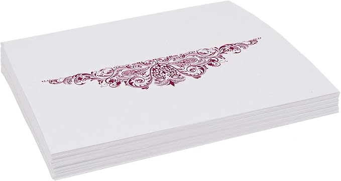 Paisley Place Cards, Burgundy (Choose Color), Set of 25, Pre-cut and Scored - Wedding, Party, Dinner, and Special Events - Made in the USA