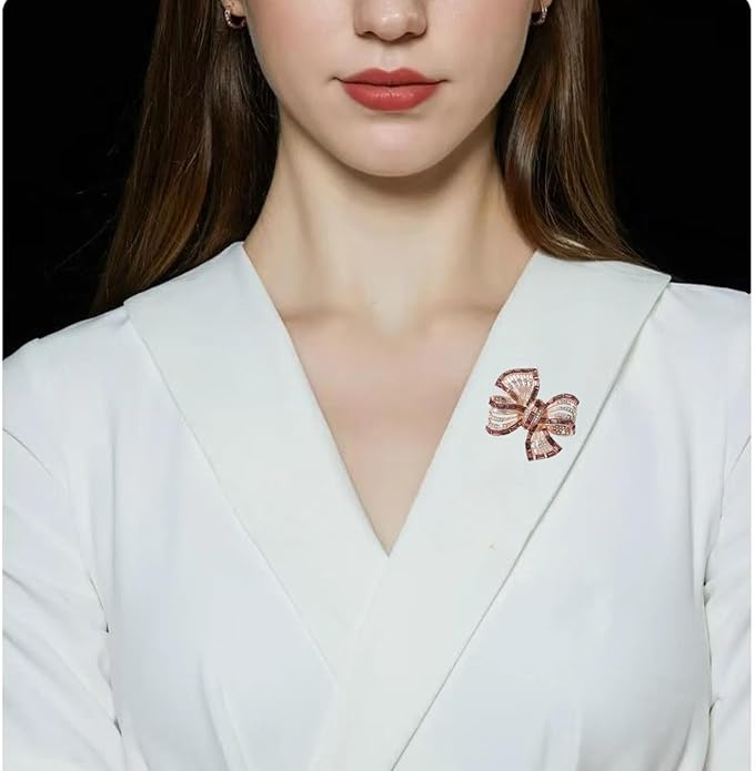 Elegant Leaf-shaped Crystal Brooch, Perfect for Any Occasion，Rose Gold/Silver