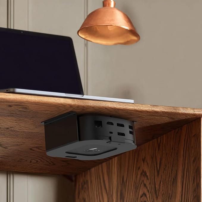 Under Desk Mount Holder for HP USB-C Dock G5,Under-Desk Iron Storage Rack Specifically Designed for HP USB-C Thunderbolt Dock G5,Easy Install with All Hardware Included(Black Holder Only)