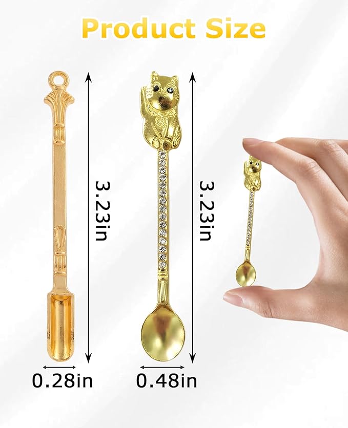 10 Pcs Mini Spoon Keychain, Metal Tiny Shovel Spoons for Home Kitchen Spices, Necklace Charms Pendants Diy Craft Making