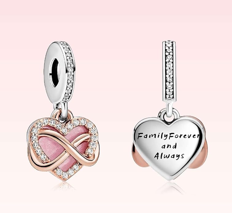 Family Mom Heart Charms 925 Sterling Silver Bead for Bracelets and Necklaces For Women Jewelry Present