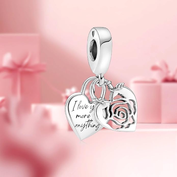 Family Mom Heart Charms 925 Sterling Silver Bead for Bracelets and Necklaces For Women Jewelry Present