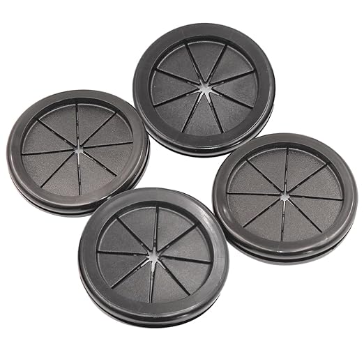 Rubber Grommets for Wiring, 2-3/8 Inch Drill Hole, 2-1/16 Inch ID, Firewall Grommets Automotive Cable Cords Hoses Protection, Double-Sided Rubber Plugs for Round Holes, 4 Pcs, 52x60 mm