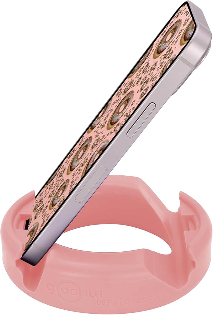 GoDonut – Phone Stand Original – Cell Phone Holder + Tablet Stand Desk Organizer – Compatible with Tablet, iPhone 16 15 14 Pro Max, Android & Most Smartphones - Pink