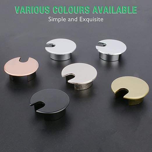 2 Pcs Desk Grommet 1-3/8" / 35 mm, Desk Cord Hole Cover, Cable Grommet Metal Zinc Alloy Materilal, Desk Hole Grommet for Home & Office Pc, Detachable Cable Cord Organizer-Copper Red