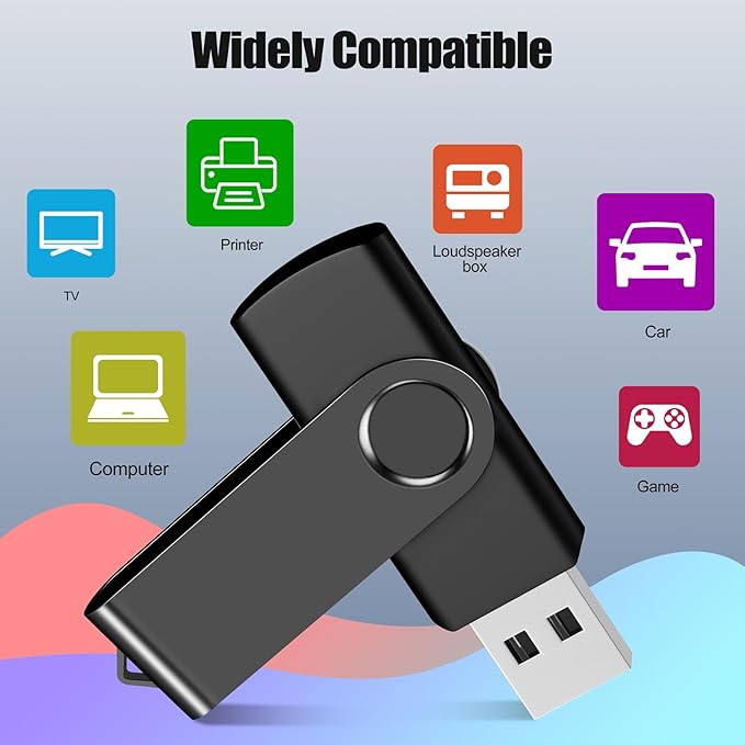 EASTBULL 16GB USB Flash Drive 20 Pack with Lanyards - USB 2.0 Jump Drive for Storage and Backup - Black