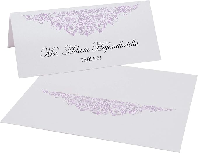 Paisley Place Cards, Lavender (Choose Color), Set of 60, Pre-cut and Scored - Wedding, Party, Dinner, and Special Events - Made in the USA