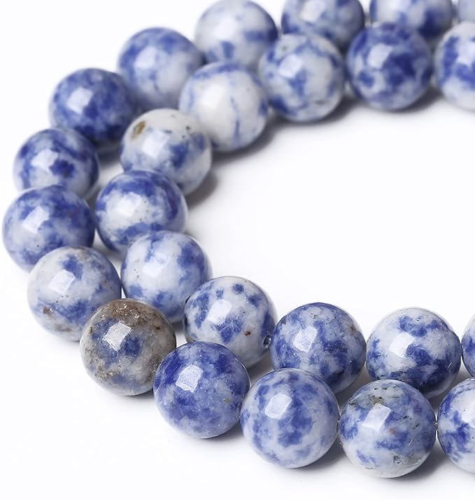 32PCS 12mm Natural Sodalite Beads Round Loose Stone Beads for Jewelry Making DIY Energy Stone Healing Power Bracelet 15"