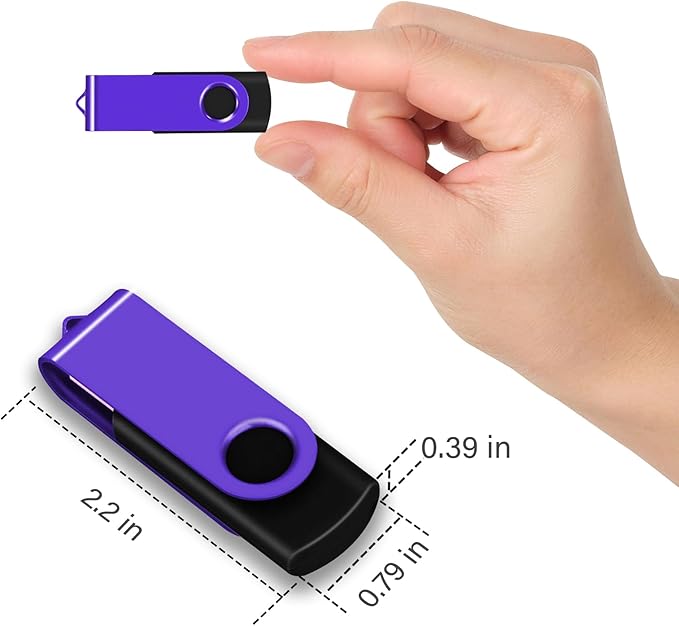 EASTBULL 2GB USB Flash Drive 50 Pack with Lanyards - USB 2.0 Jump Drive for Storage and Backup - Purple 50PCS