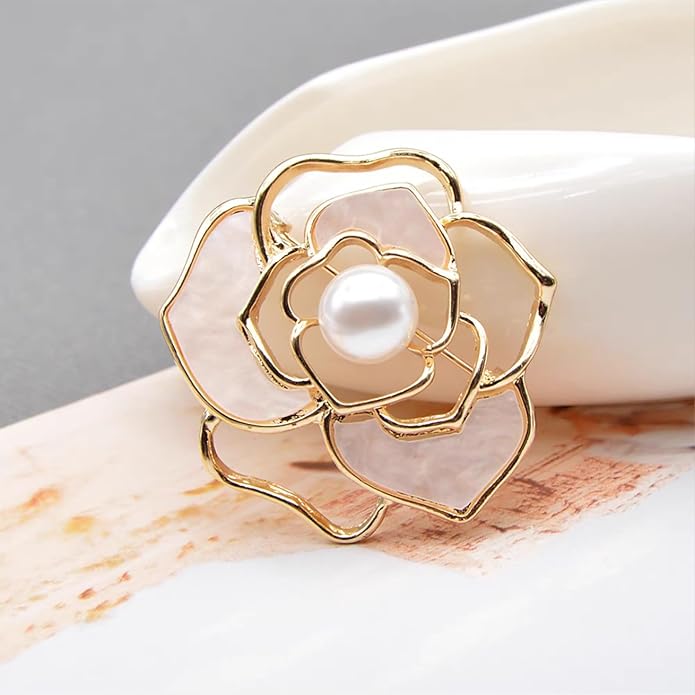 Flower Brooch for Women Rhinestone Flower Brooch Pins Floral Brooches Jewelry Gift for Mom Wife