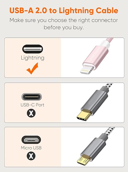 CableCreation USB A to Lightning Cable 6inch, Short iPhone Charging Data Sync Cord [MFi Certified] for iPhone 14/14 Pro, AirPods Pro, iPad, 0.15M, Pink