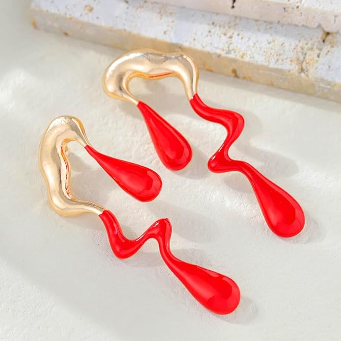 Teardrop Earrings Gold Palated Earrings Large Irregular Geometric Studs Big Lightweight Waterdrop Earrings Jewelry for Women