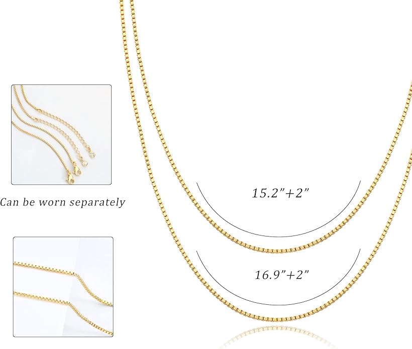 CHESKY Layered Necklaces for Women, 14K Gold Plated Chain Necklace Women Trendy Cuban Link Paperclip Chain Toggle Clasp Necklace Fashion Chunky Jewelry for Women