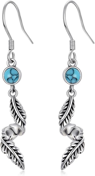 Western Earrings for Women 925 Sterling Silver Turquoise Western Country Dangle Drop Earrings Country Jewelry Gifts for Cowgirl Cowboy
