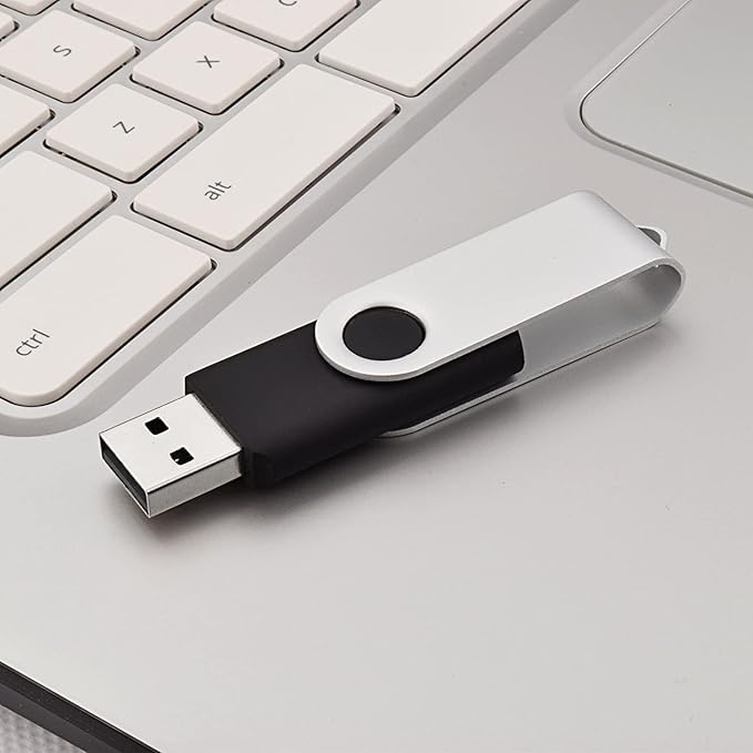JUANWE 2GB USB Flash Drive 10 Packs, 2.0 Thumb Drives 360° Swivel Shell, USB Sticks Jump Drives for Storage, Mutipack Zip Drive Pen Drive for Computer/Car，Bulk Memory Sticks - Black