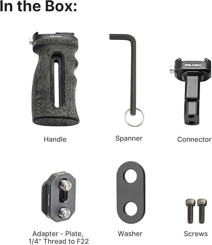 FALCAM F22 Quick Release Handle, Camera Side Handheld Grip Convert 1/4" Thread to F22 QR System, 22mm Aluminum Video Shooting Accessory Filmmaker Photographer You-Tuber Must Have