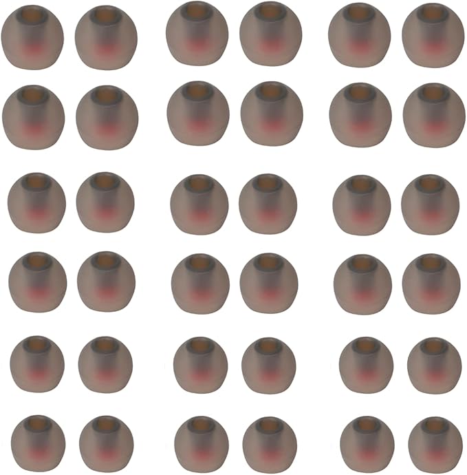 Earbud Tips Soft and Comfortable Silicone Ear Bud Replacement Pieces Fit Most in-Ear Headphones，Inner Hole 3.8mm -5.5mm，18 Pairs Black and Red S/M/L Replacement Earbud Tips