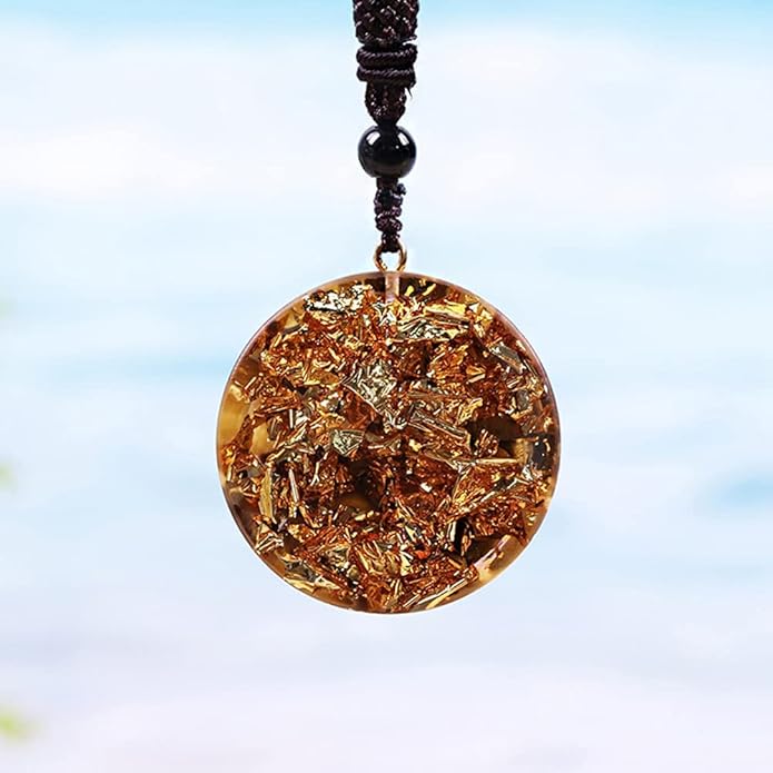 Day Day Up Orgonite Pendant Tiger Eye Necklace Sri Yantra Necklace Sacred Geometry Energy Healing Yoga Jewelry (Style 1)