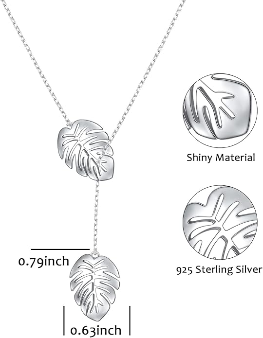 Long Necklace Sterling Silver Larait Bar Y Lariat Long Chain Drop Adjustable Necklace Gift for Her, 30"