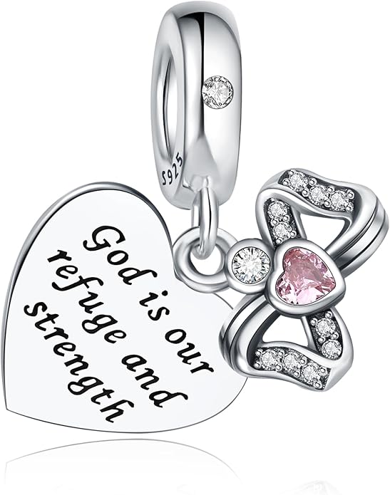 925 Sterling Silver Charms Fit Pandora Charms Bracelet God Has You In His Arms I Have You In My Heart Fit Wife Daughter Mother's Day Christmas Birthday Gift