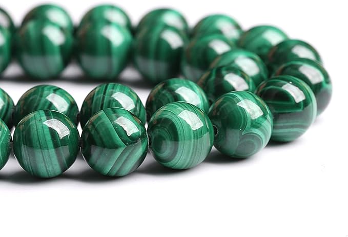 10MM 19PCS Natural Stone Green Malachite 3A Grade Gemstone Loose Beads for Jewelry Making DIY Bracelet