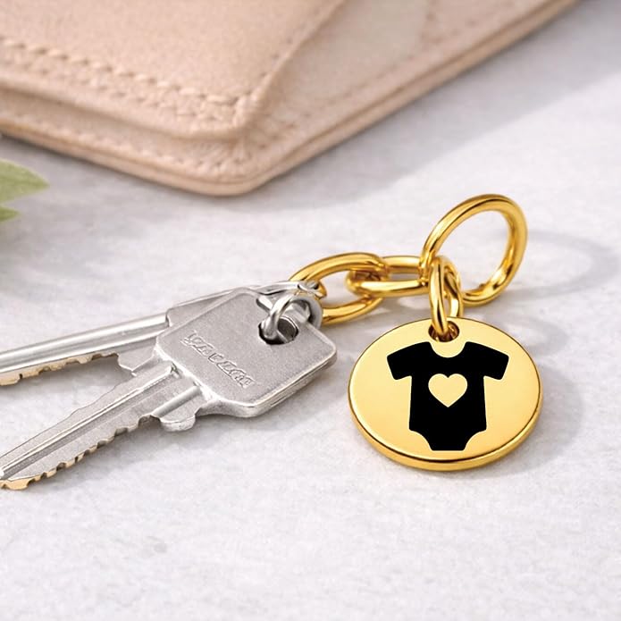SM Design Pregnancy & New Baby Charm Set – Set of 4 Meaningful Stainless Steel Charms – Great for Crafting, Making Bracelets and Necklaces - Meaningful Keepsake Charms for Expecting & New Moms