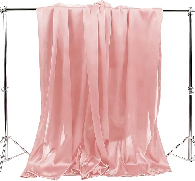 5x10FT Photo Stage Backdrop 2 Panels Curtains Drapes for Photography and Party (Pink)