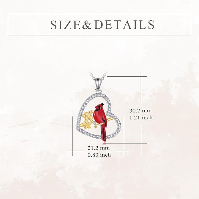 YFN 925 Sterling Silver Hummingbird/Cardinal/Cat Necklace for Women Animal Pendant with Adjustable 18"+2" Chain Jewelry Gift for Christmas, Valentine's Day, Mother's Day, Birthday-Gift Box Included