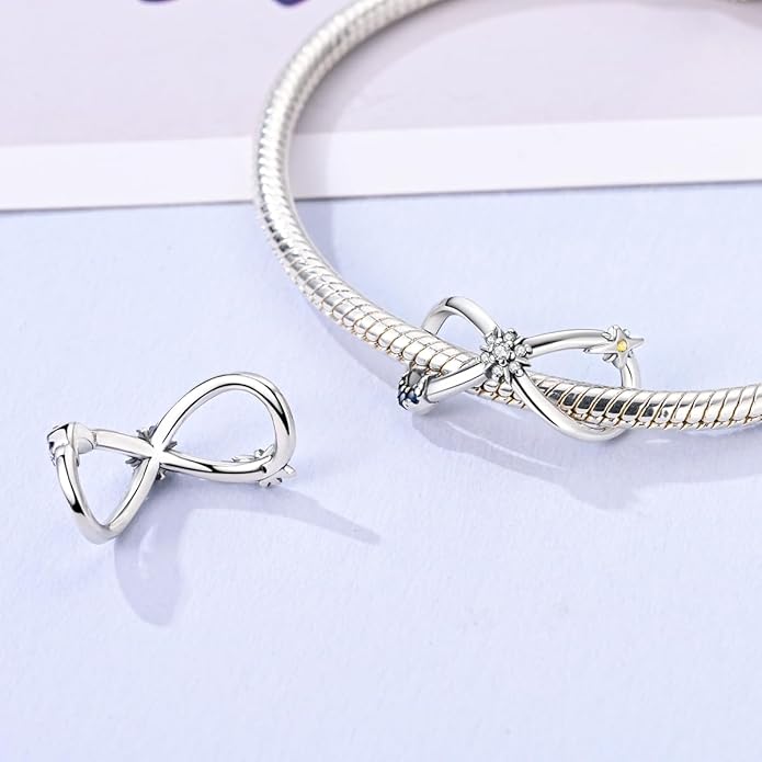 MULA 925 Sterling Silver Charms for Bracelets and Necklaces Family Letters Dangle Pendants Airplane Travel Beads Family Tree Jewelry Charms for Women