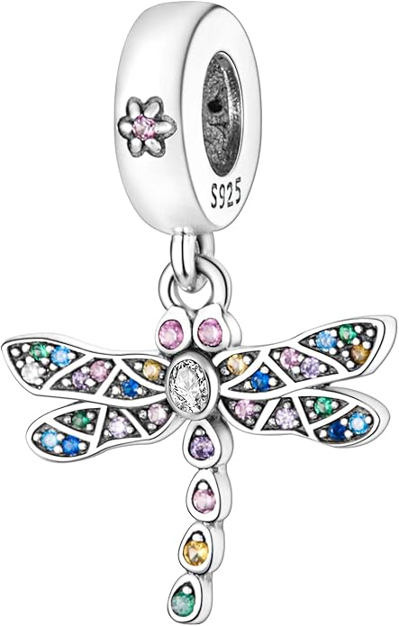 MULA 925 Sterling Silver Charms for Bracelets and Necklaces Airplane Passport Dangle Pendants Beads Butterfly Dragonfly Charms Jewelry Charm for Women