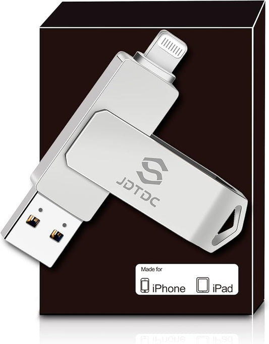 Genuine Apple MFi Certified iPhone USB Flash Drive 256GB - Real Capacity - No Fake Storage, Genuine Lightning, encrypted Auto Backup Photo Stick for iPhone iPad Photos/Videos - Avoid Fake MFi Clones!