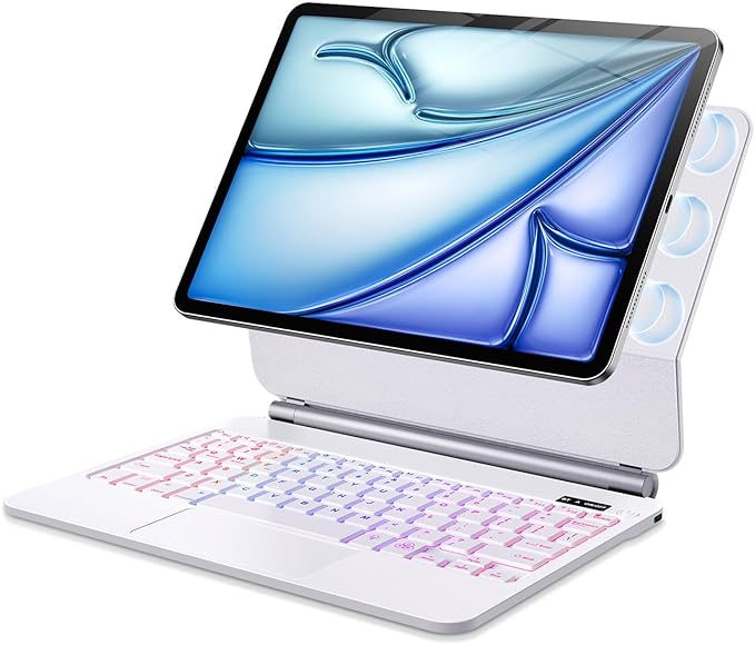 Keyboard Case for iPad Air 11-inch (M3 2025 / M2 2024) & iPad Pro 11 inch(1st/2nd/3rd/4th Generation)，Magic Magnetic Backlit Keyboard Case with Multi-Touch Trackpad- Easy-Set Floating Cantilever Stand