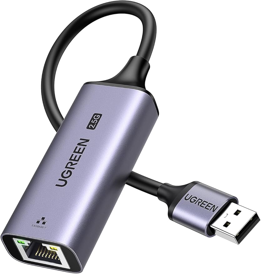UGREEN USB to Ethernet Adapter 2.5Gb, Ethernet Adapter, Aluminum, USB 3.0 to RJ45 Computer Network Internet LAN Dongle for Laptop, Compatible for MacBook Air/Pro, XPS, Windows, macOS
