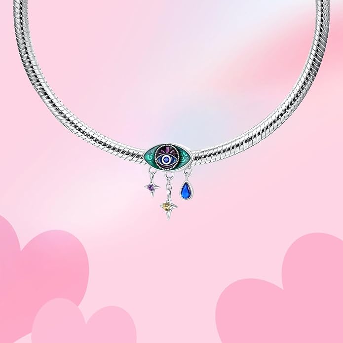 Birthday Fashion Love Heart Dangle Charm 925 Sterling Silver Charms fits Bracelets and Necklace Pendant Bead Charms Jewelry Present for Women Family Friends