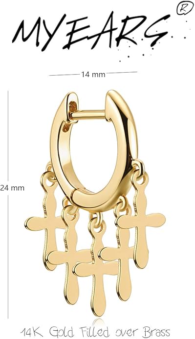 MYEARS Women Earrings Gold Huggie Hoop Ear Stud Cuff 14K Small Simple Hypoallergenic Everyday Jewelry