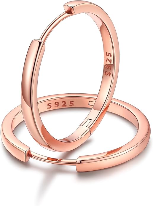 FaithHeart Sterling Silver Hoop Earrings for Women, Hypoallergenic Huggie Hoop Earrings Lightweight Small Cartilage Earrings Hoop Earring Dainty Everyday Earrings 6/8/10/12/14/15/16/18/20mm