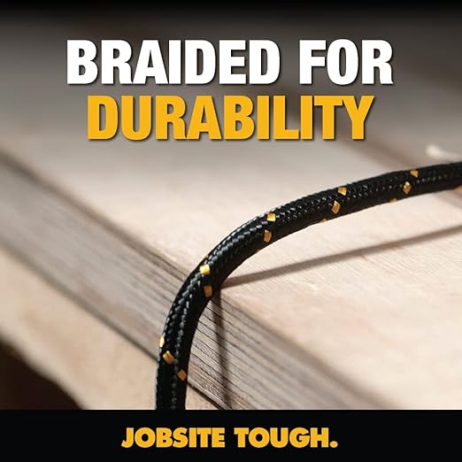 DEWALT Micro-USB to USB Cable(Not for iPhone)Reinforced Braided Micro-USB Cable, USB to Micro-USB Cable, Charger Cord Compatible with Android, 4 ft