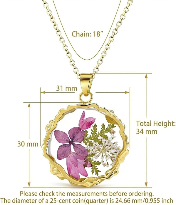 Birth Flower Necklace,1-12 Birth Month Flower Handmade Pendant Necklaces for Women Personalized Custom Floral Jewelry,Boho jewelry,Birthday Gift for Women Girls Best Friend