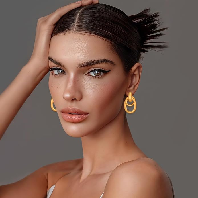 Gold Geometric Drop Dangle Earrings for Women Long Link Dangle Earrings Jewelry Gift